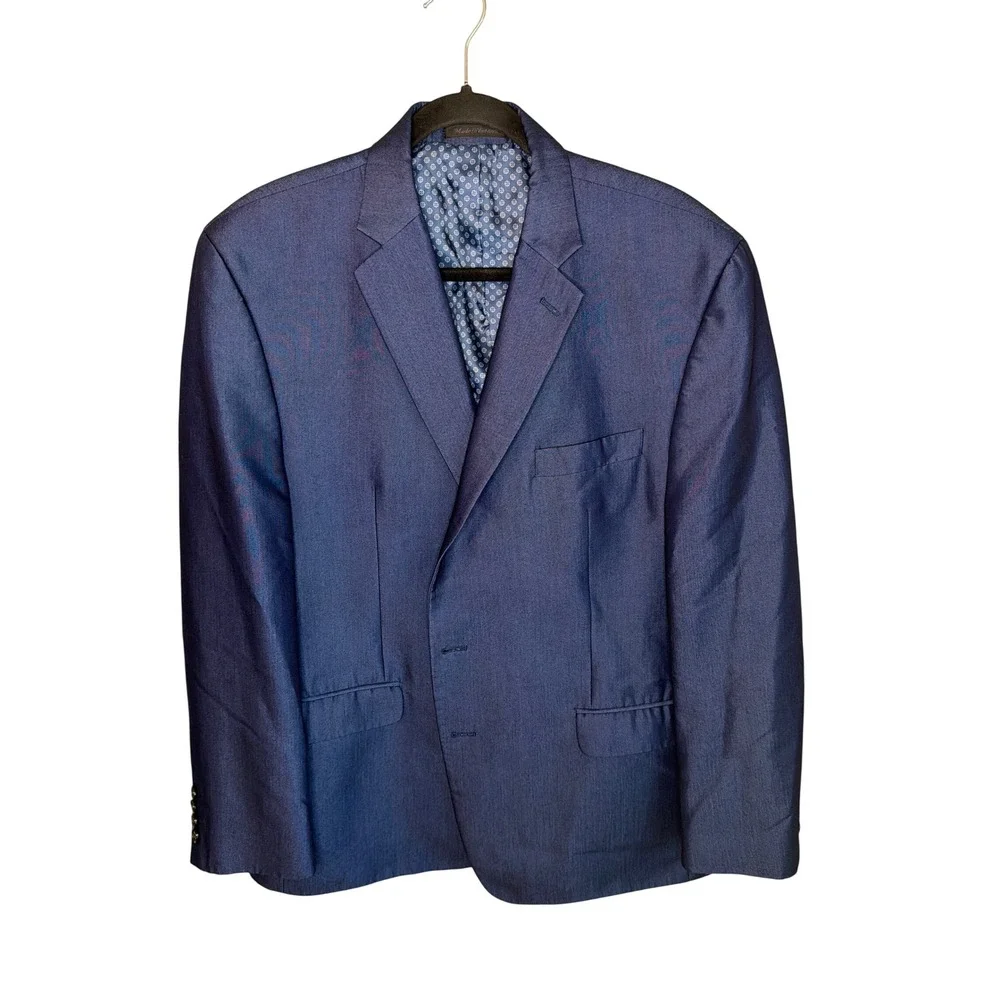 Lauren Ralph Lauren Mens Blue Two Button Blazer Sport Coat 46R